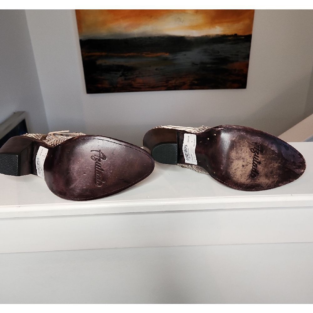 Azulado Python Snakeskin Western Style Ankle Boot… - image 7